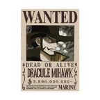 Wanted Poster Dracule Mihawk Dead or Alive