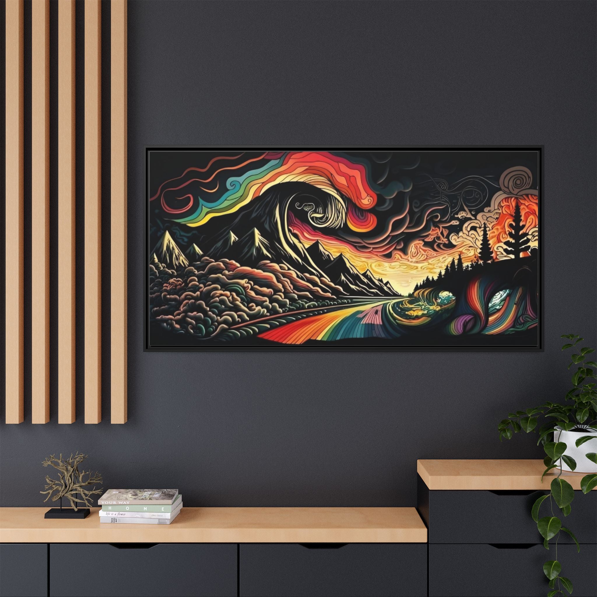 Trippy Lake and Sky Scene