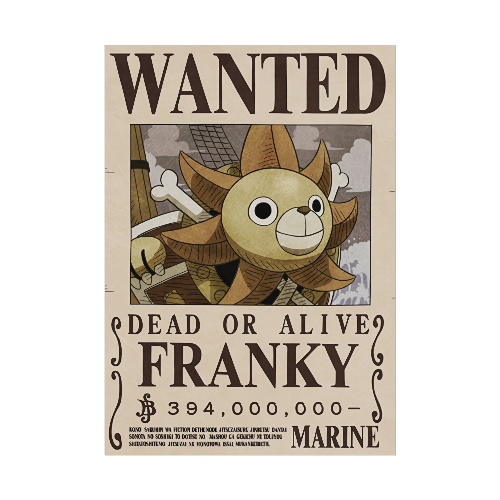 Wanted Poster 1,000 Sunny "Franky" Dead or Alive