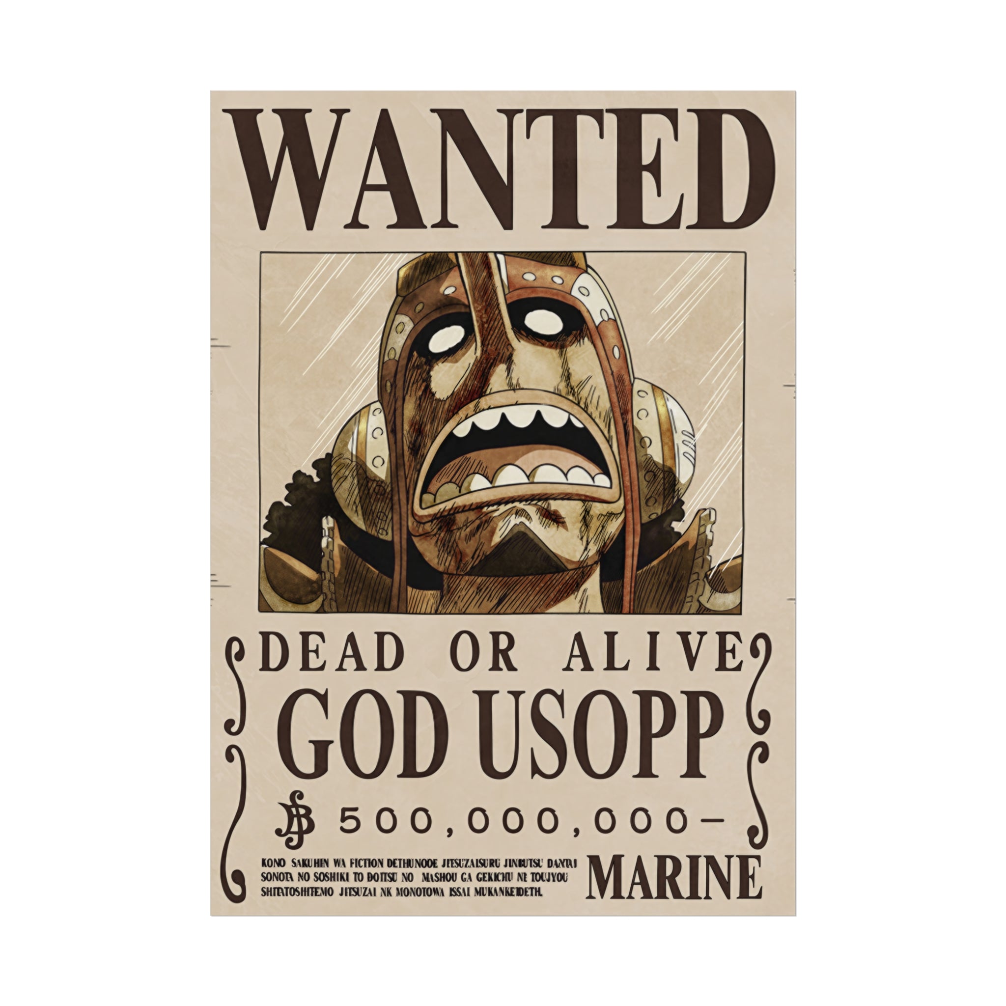 Wanted Poster God Ussop "Dead or Alive"