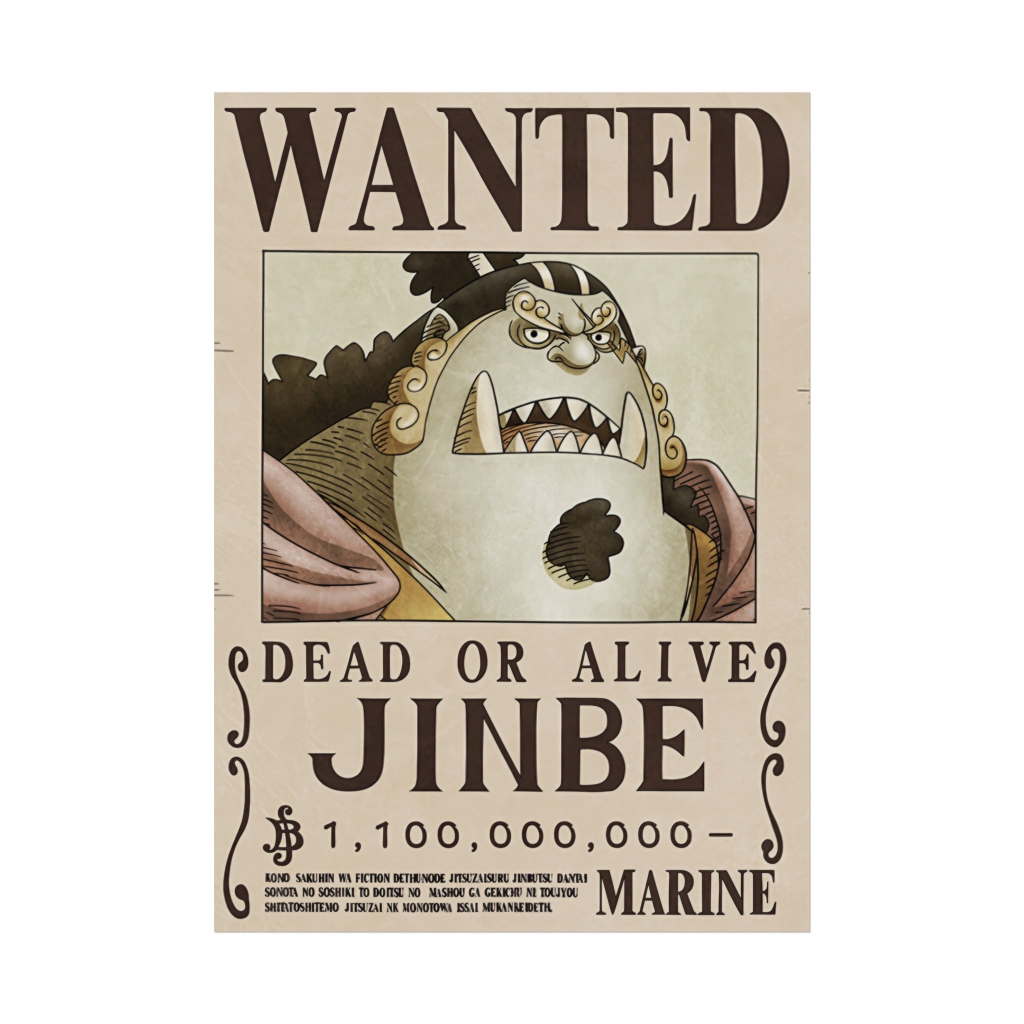 Wanted Poster Jinbe Dead or Alive