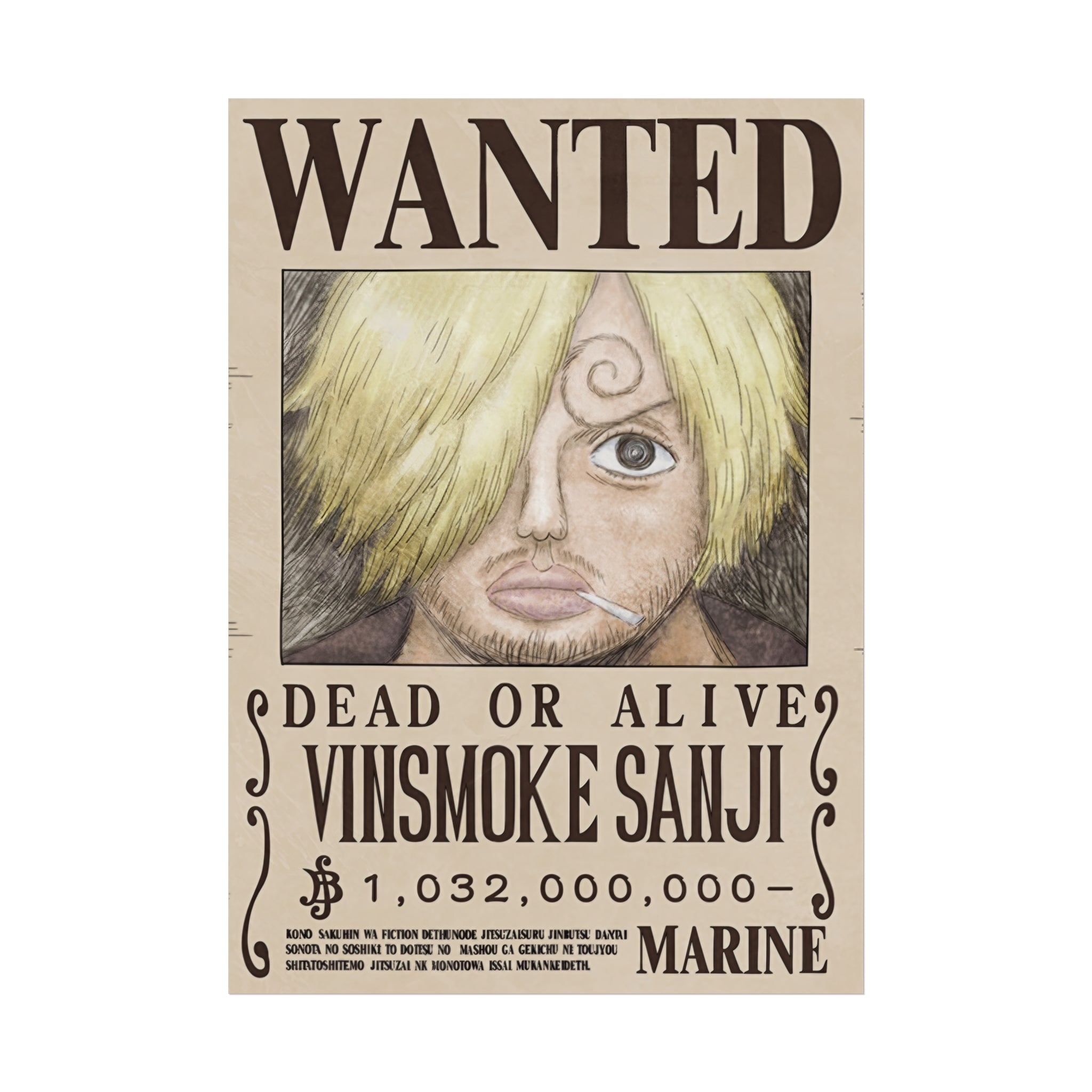 Wanted Poster Duval "Sanji" Dead or Alive