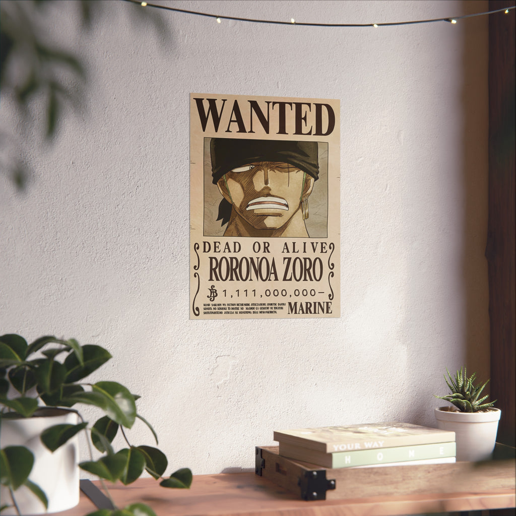 Wanted Poster Roronoa Zoro Dead or Alive