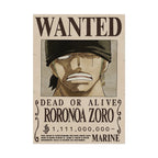 Wanted Poster Roronoa Zoro Dead or Alive