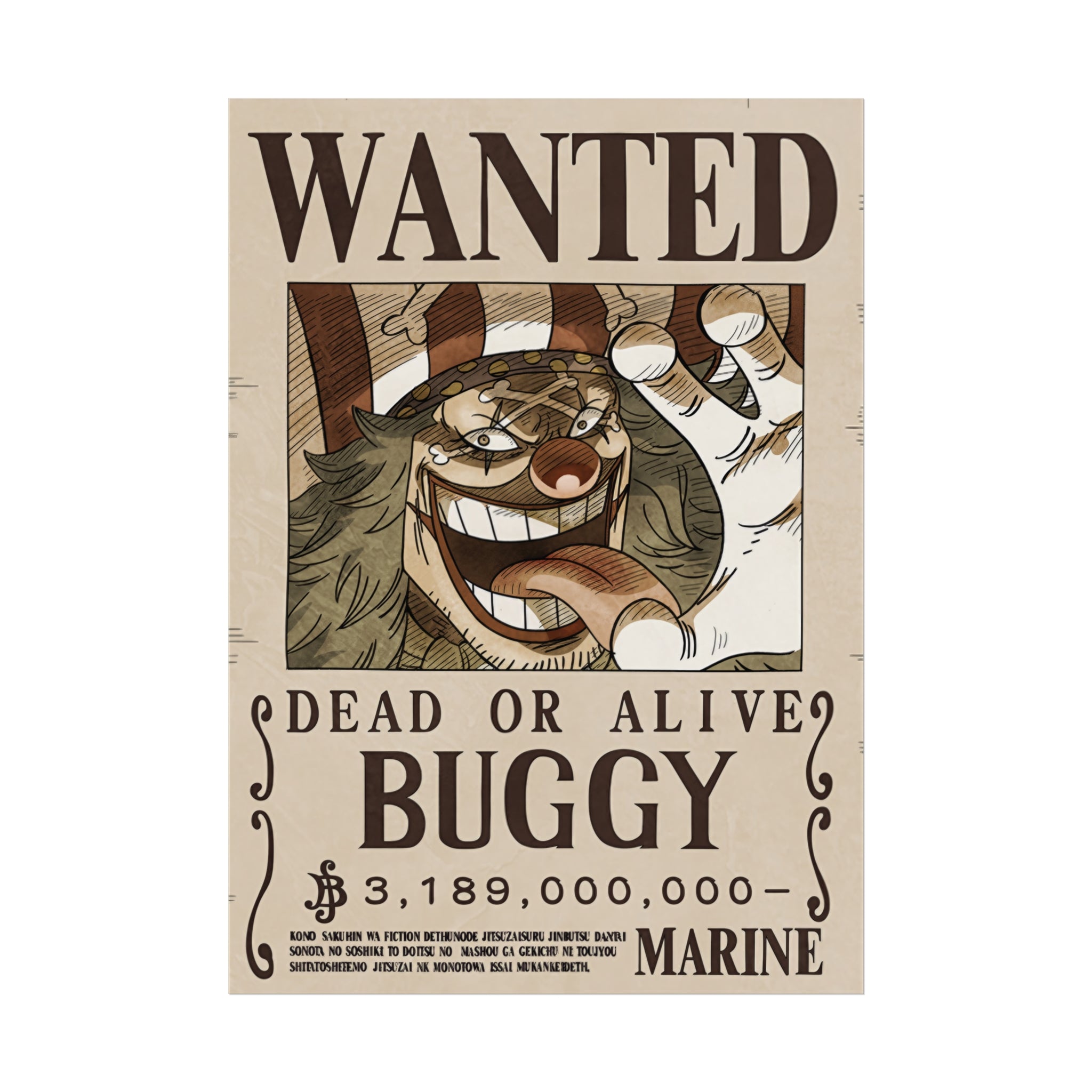 Wanted Poster Buggy Dead or Alive