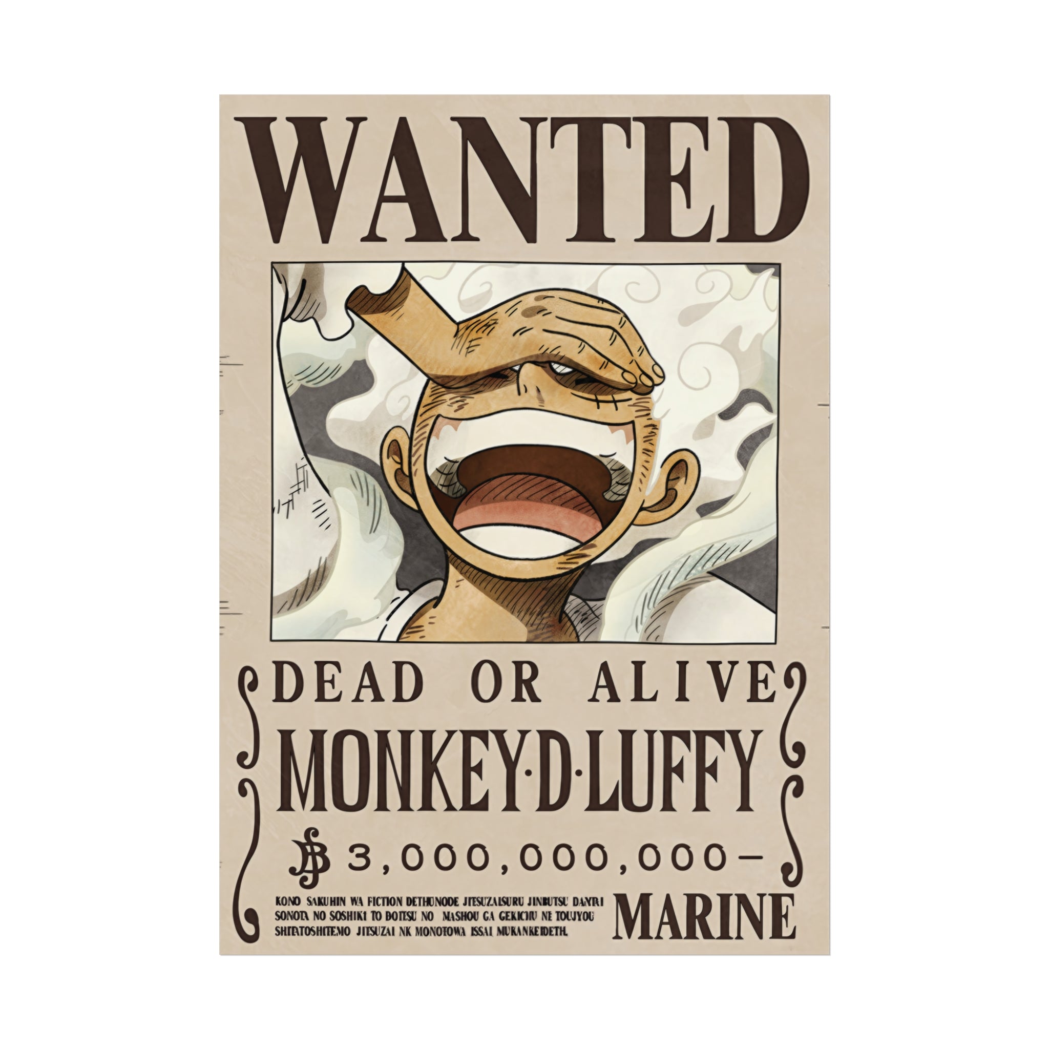 Wanted Poster Monkey .D, Luffy Dead or Alive