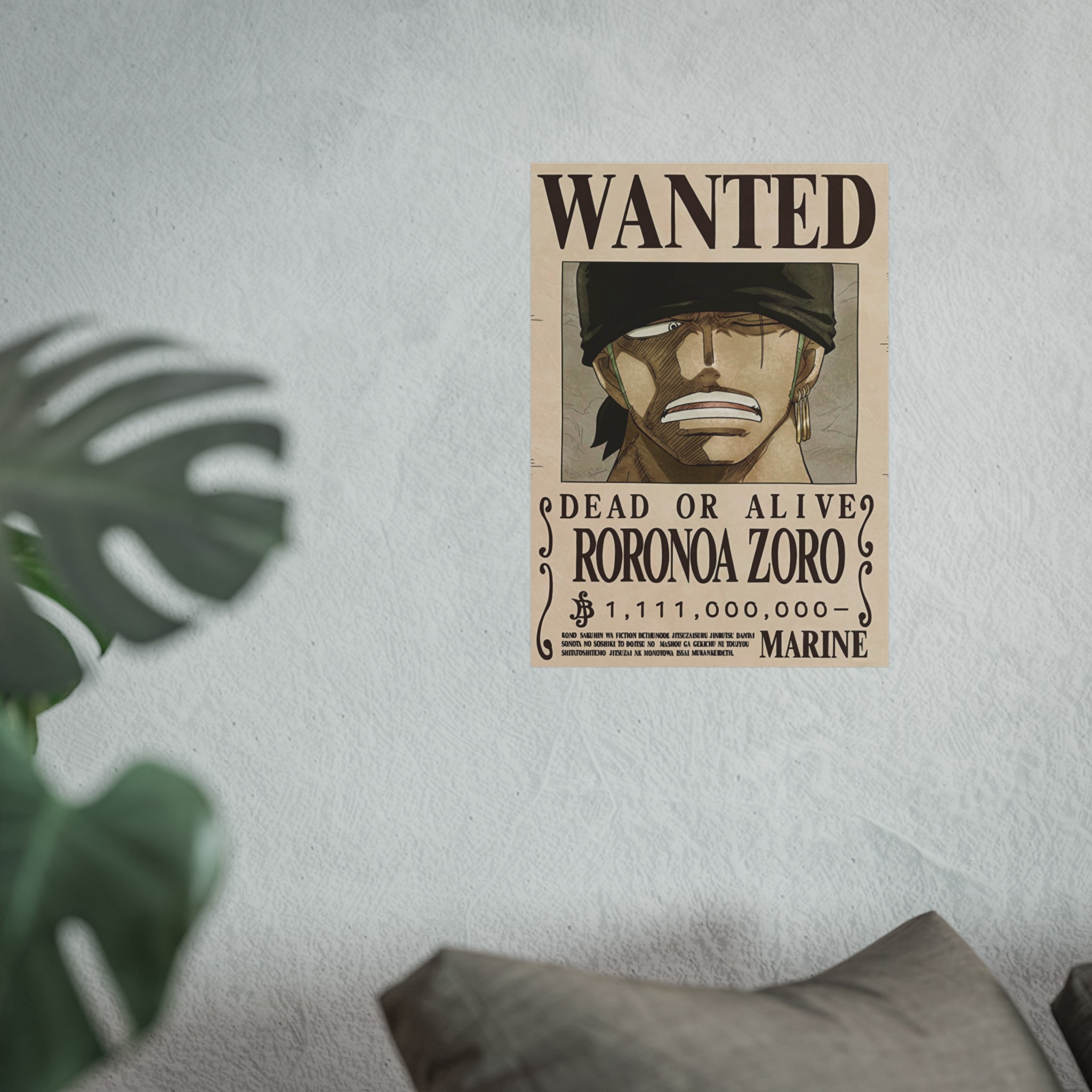 Wanted Poster Roronoa Zoro Dead or Alive