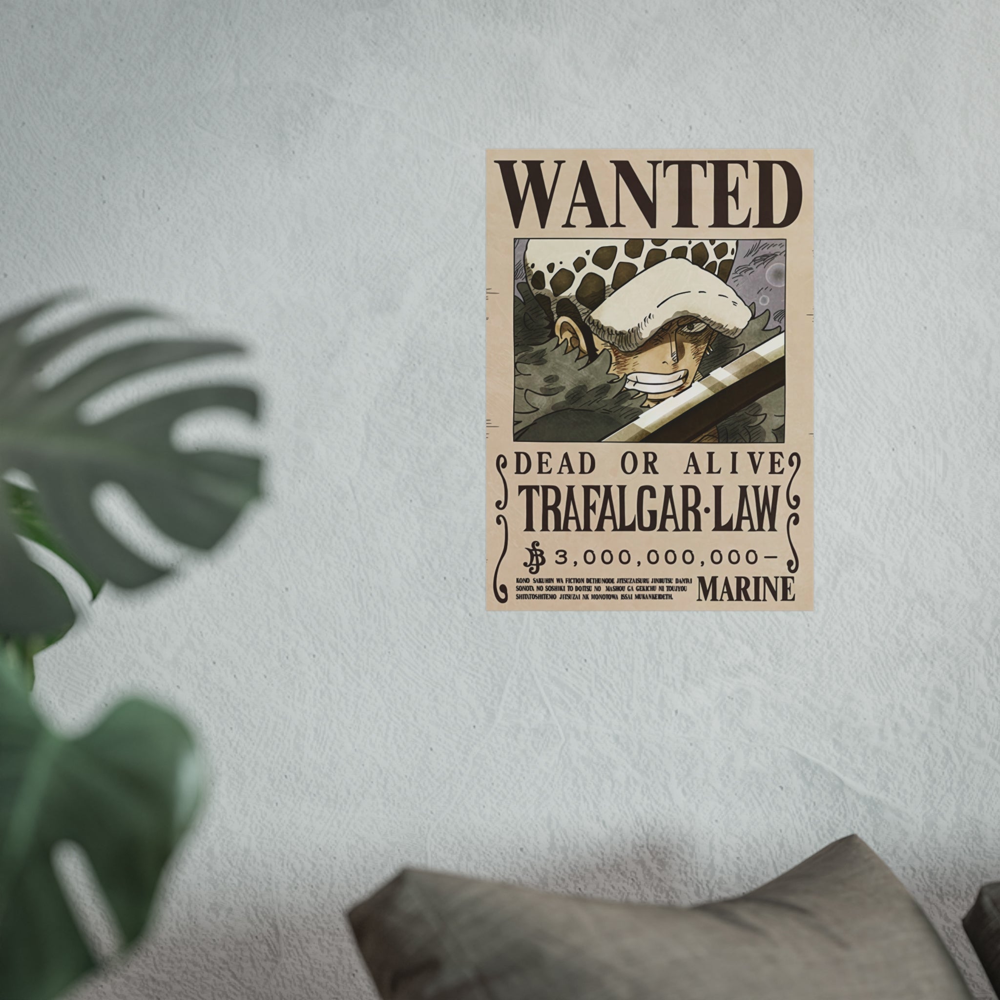 Wanted Poster Trafalgar .D. Law Dead or Alive